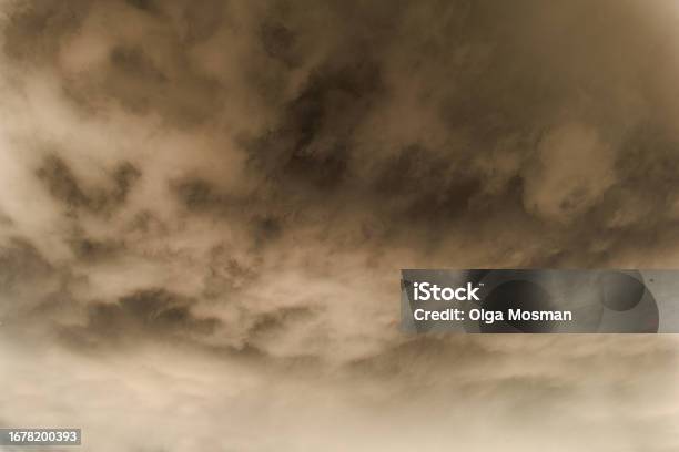 Dark Clouds Smog Smoke Smoke From Explosions In The Sky Tornado Hurricane Or Thunderstorm Sometimes Heavy Clouds But No Raindust Storm Due To Dynamite Blast On The Construction Site Stock Photo - Download Image Now