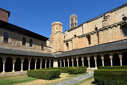 cloister of de Cathedral of Santa Maria, La Seu de Urgell, LLeida province, Catalonia, Spain