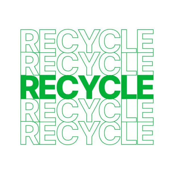 Vector illustration of Recycle text
