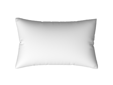 Pillow isolated on white background. Blank. 3d illustration.