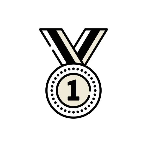Vector illustration of Medal Simple Line Icon