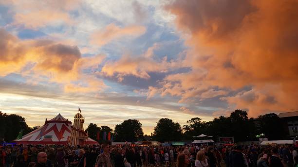 A sunset at a festival