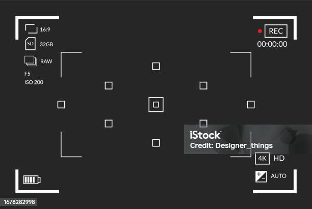 Recording Camera Graphics Viewfinder Video Recording Camera Focusing Screen Black Screen Camera ...