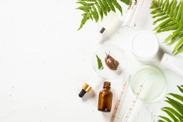 istock Snail mucin products at white background. Natural cosmetic. 1678321916