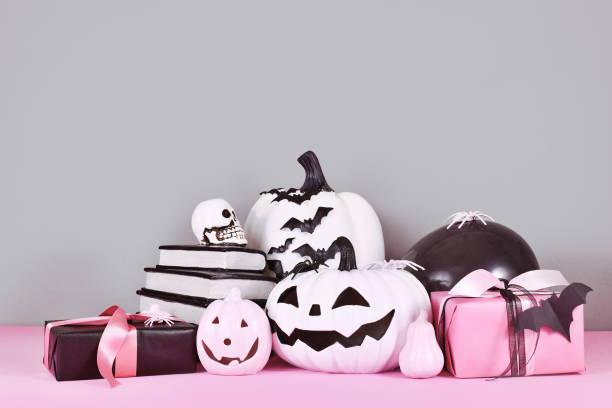istock Pink and white Halloween decor 1678336966