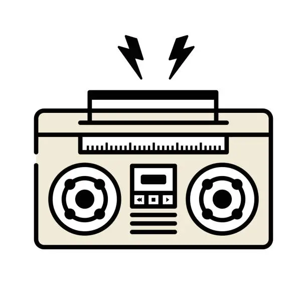 Vector illustration of Music Player Simple Line Icon