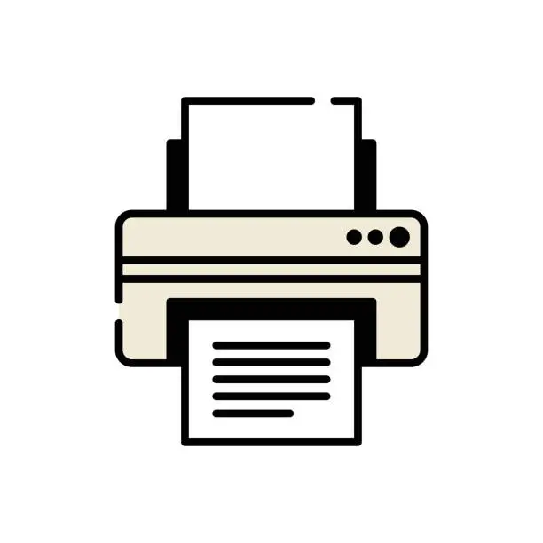 Vector illustration of Printer Simple Line Icon