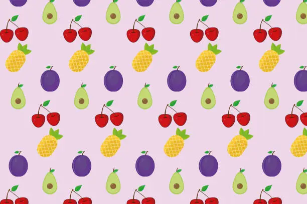 Vector illustration of Fruits seamless pattern texture