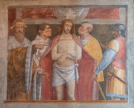 Details of the interiors of Collegiata di San Gaudenzio church, Varallo, Italy