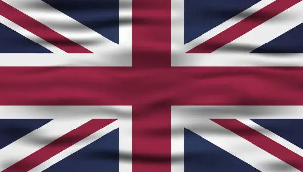 Vector illustration of Realistic United Kingdom flag background