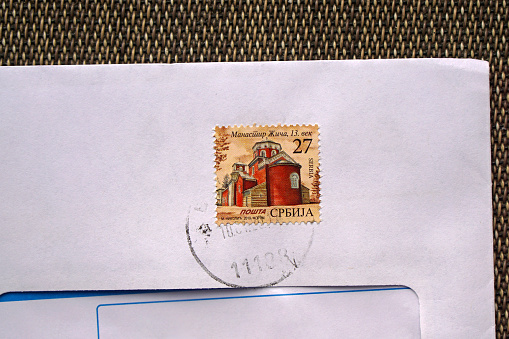set of  italian postmarks isolated over white