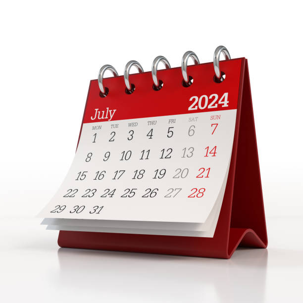 istock July 2024 Calendar. Isolated on White Background. 3D Illustration 1678454822
