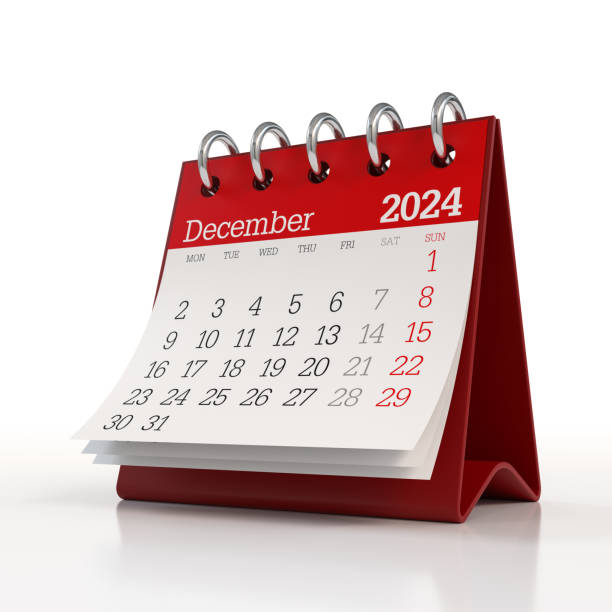 istock December 2024 Calendar. Isolated on White Background. 3D Illustration 1678454847