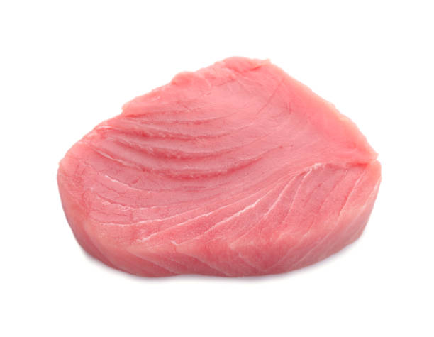 istock Fresh raw tuna fillet isolated on white 1678493226