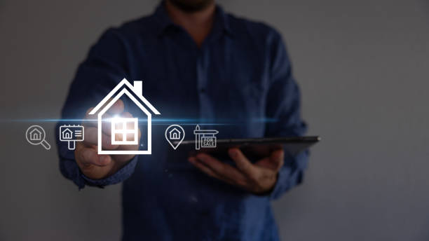 istock Real estate concept, home loan application, performance assessment and property value, contracts and percentage icons. 1678515754