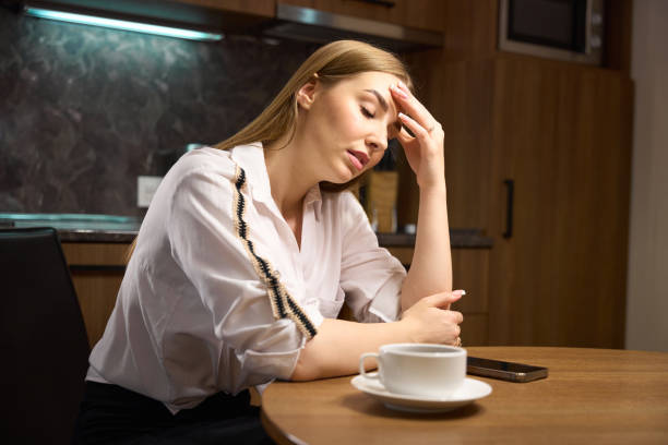 istock Attractive tired female resting in modern room 1678559935