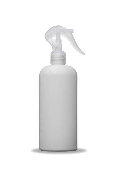 istock Mockup white reusable foggy spray bottle with squeeze handle pump, isolated on white background with copy space, cleaning supplies, recycled plastic, and supplied with minimal, sustainable packaging 1678585772