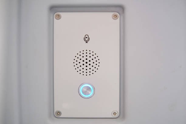 istock Close-up of a speaker in a commercial train subway. Selective focus. 1678646054
