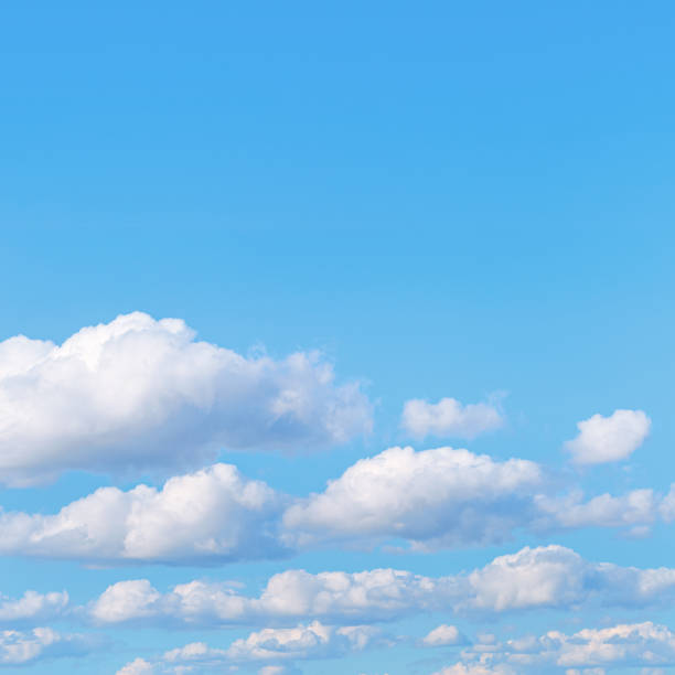 istock Blue sky with white clouds, tranquil blue trend color, pastel colored cloudscape copy space. Fluffy heaven pattern. Beautiful Cloudy background, nature environment backdrop, wallpaper 1678665098