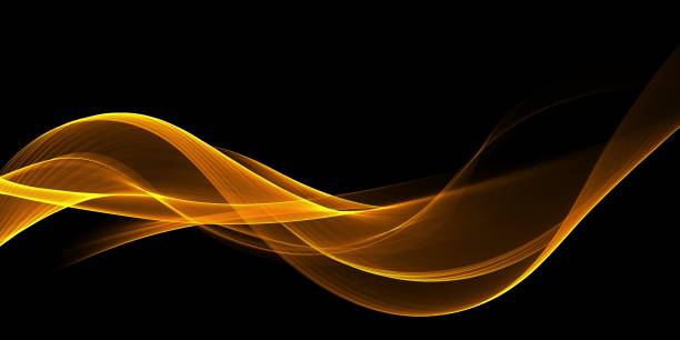 istock Abstract shiny color gold wave design element on dark background 1678671125