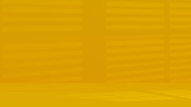 istock Empty orange color room with light beams 1678679702