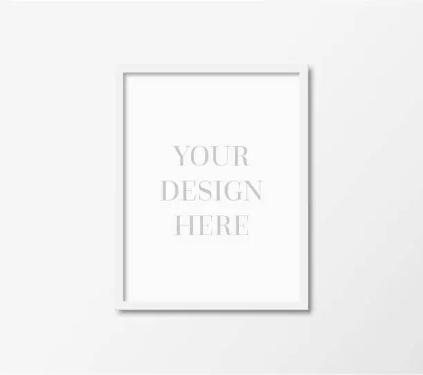 Vector illustration of Letter size empty white photo frame template