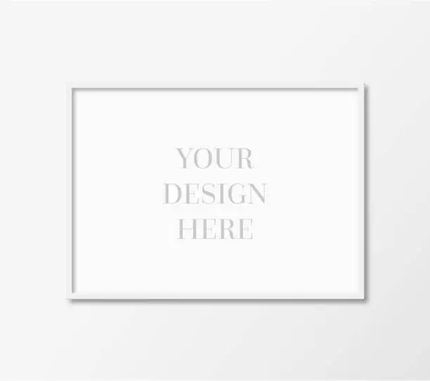 Vector illustration of A2 size empty white photo frame template