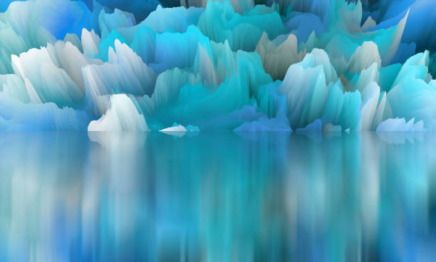 istock Surreal lake and reflections. art, creativity and imagination. 3d illustration 1678768345