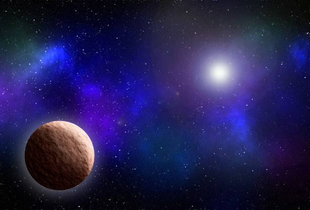 Unknown planet from outer space. Space nebula. Cosmic cluster of stars. Outer space background. 3D Illustration.