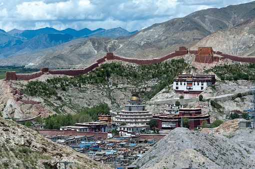 View of the Buddhist Kumbum chorten in Gyantse in the Pelkor Chode Monastery - Tibet Autonomous Region of China