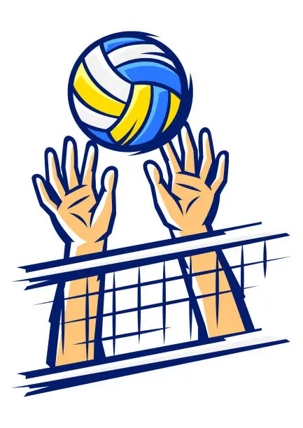 Vector illustration of Volleyball ball illustration. Sport club item or symbol.