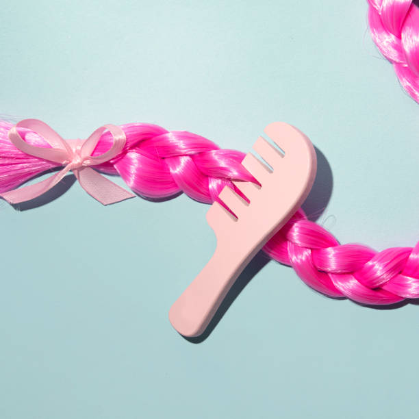 istock Neon pink braided hair extension 1678830412