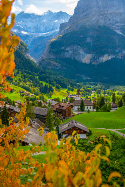 Grindelwald Village Beautiful Grindelwald Village in Switzerland Grindlewald stock pictures, royalty-free photos & images