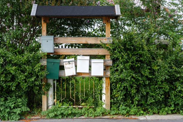 istock Mailboxes on the wooden stand. 1678867375