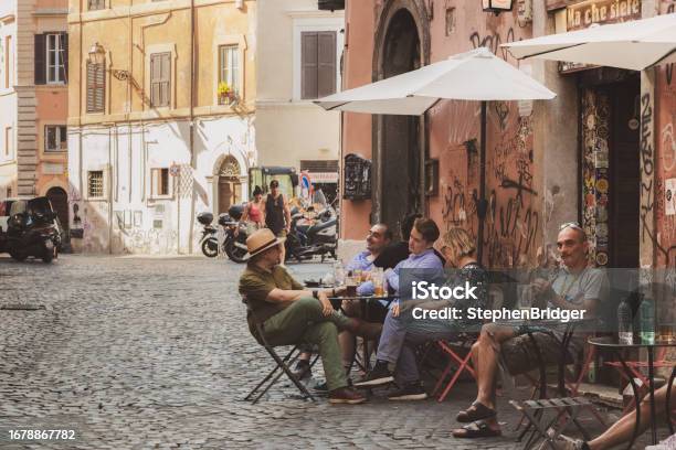 Street Cafe Rome Stock Photo - Download Image Now - Rome - Italy, Italy, Italian Culture