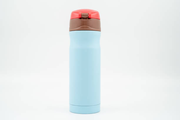 istock Blue thermos water bottle isolated on white background 1678882774