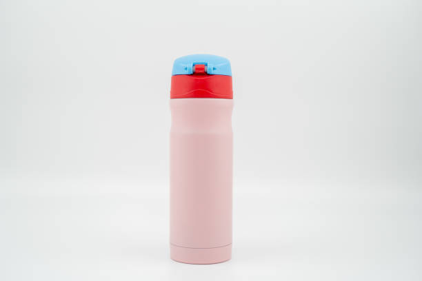 istock Pink thermos water bottle isolated on white background 1678887052