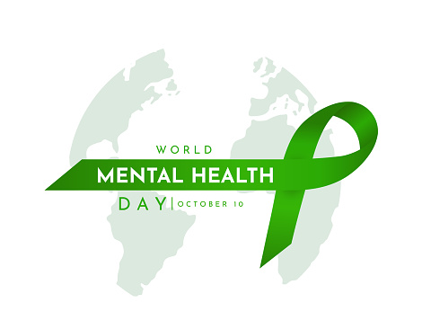 World Mental Health Day poster, October 10. Vector illustration. EPS10