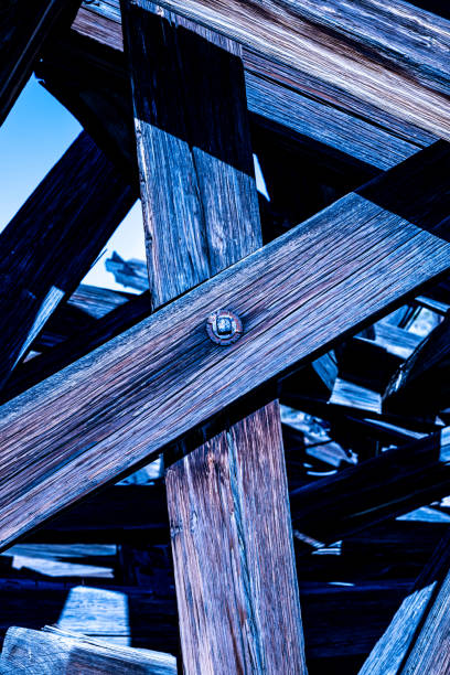 istock Timbers Make an X In The Ore Terminal Ruins 1679043115