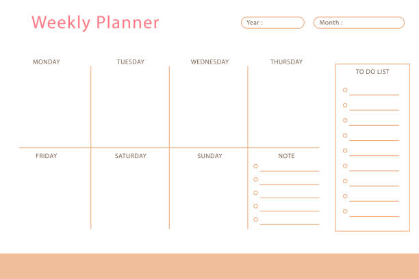 6,600+ Weekly Planner Stock Illustrations, Royalty-Free Vector Graphics ...