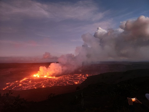 Halemaumau Crater of Kilauea during the August eruption.