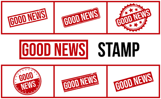 Good News Rubber Stamp Set Vector