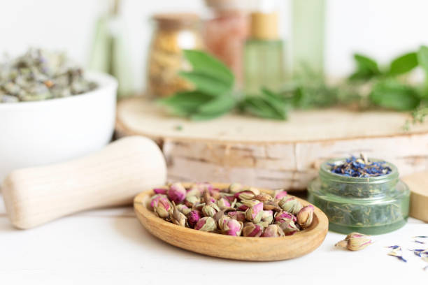 istock Botanical blends, herbs, essencial oils for naturopathy 1679209826