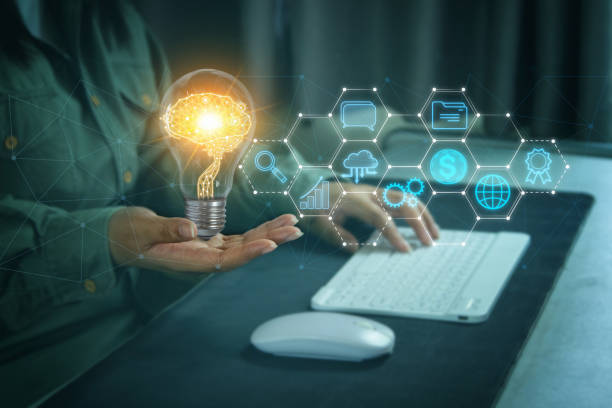 istock Business Intelligence and Ai technology for financial analysis. Digital marketing strategy with data analysis and virtual management. Artificial intelligence innovation in financial performance. 1679217902