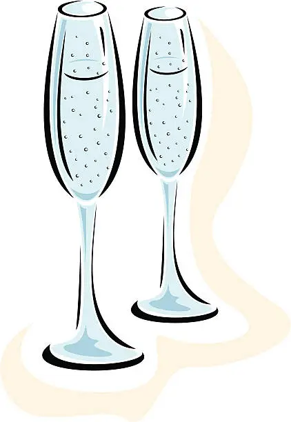 Vector illustration of Two Sparkling Cocktails (Vector)