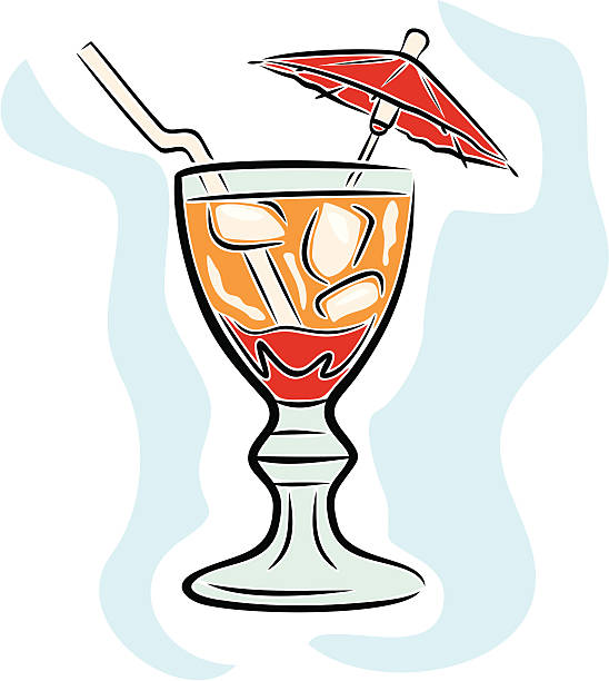 Cocktail Drink (Vector) Illustration of a cocktail drink. drink umbrella stock illustrations