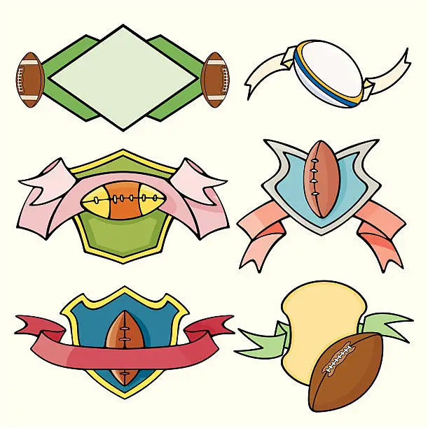 Vector illustration of Sport Emblems XXV: Football and Rugby I ( Vector)