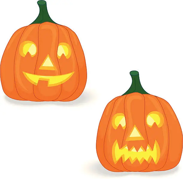 Vector illustration of Halloween pumpkins