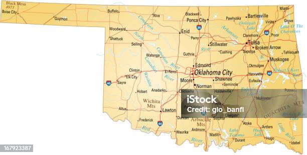 Mapa De Oklahoma - Arte vetorial de stock e mais imagens de Oklahoma - Oklahoma, Mapa, Estrada