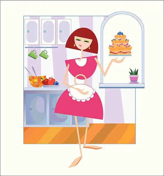 Vector illustration of Ms Rollinghills ~ Kitchen